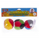 Мягкие игрушки-спортивные мячики Biba Toys 0 мес.+, 3 шт./уп. разноцветные (087BR)