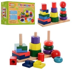 Деревянная игрушка Пирамидка MD 0056 22 см
