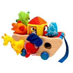 Деревянная игрушка-каталка Bino Ноев Ковчег (33008) уценка