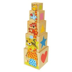 Деревянная пирамидка с животными Bino (81033) уценка