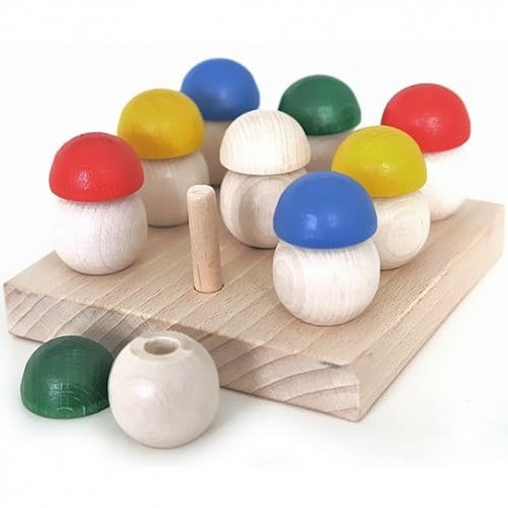 Деревянная Игра Собери грибочки 9шт Ду-41