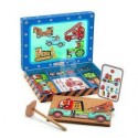 Деревянная игра - апликация с молоточком Транспорт DJECO DJ06641
