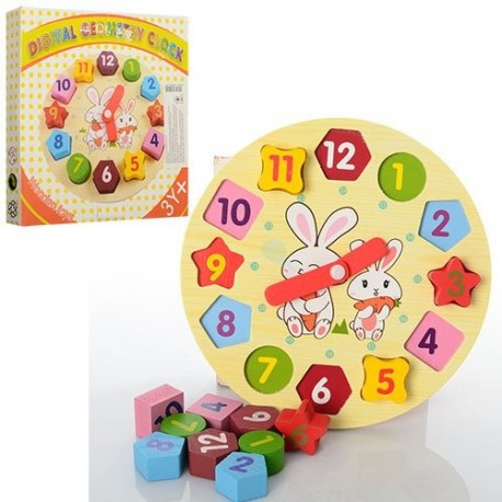 Деревяная игрушка Часы MD 0719 сортер