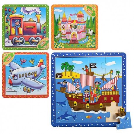 Деревяная игрушка Пазлы MD 0692 4 вида
