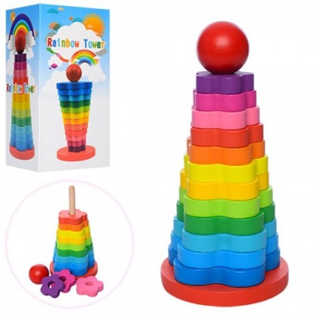 Дереянная игрушка Пирамидка MD 1183