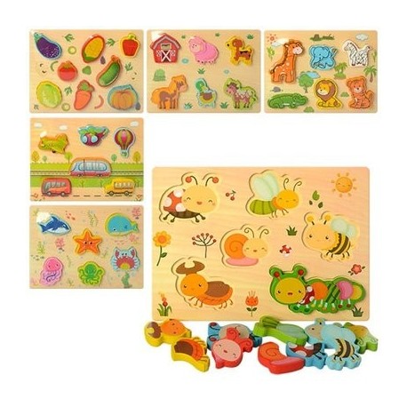 Деревянный пазл, рамка-вкладыш MD 1186