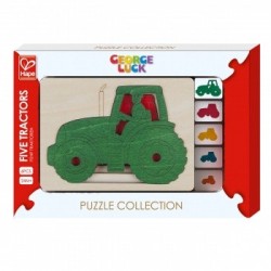 Серия пазлов Hape George Luck 5 тракторов (E6513)