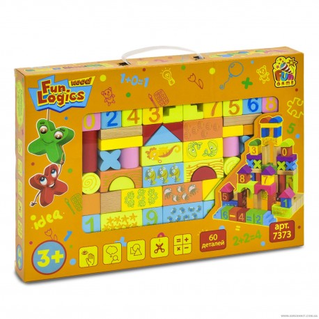FUN GAME Деревянный конструктор 7373, 60 деталей
