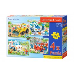 Castorland Пазлы Веселый транспорт 4х1 (8,12,15,20) B-04201