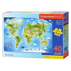 Castorland Пазл Maxi 40 деталей Карта мира (В-040117)