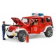Bruder Пожарная машина Jeep Wrangler с пожарником, мигалки М1:16 (02528)