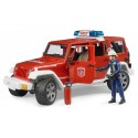 Bruder Пожарная машина Jeep Wrangler с пожарником, мигалки М1:16 (02528)