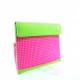Upixel Клатч для планшета с ремешком для руки Зелено-розовый WY-B010K