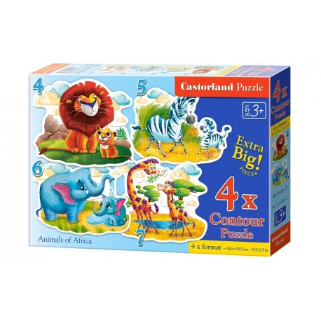 Castorland Пазл Африканские животные 4в1 (4,5,6,7) В-04454